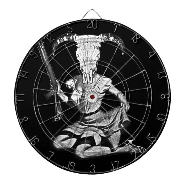 70's pin-up skull dartboard (Front)