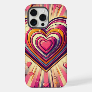 70s pop art heart/Valentines iPhone 15 Pro Max Case