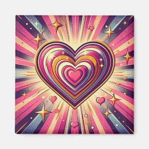 70s pop art heart/Valentines Magnet