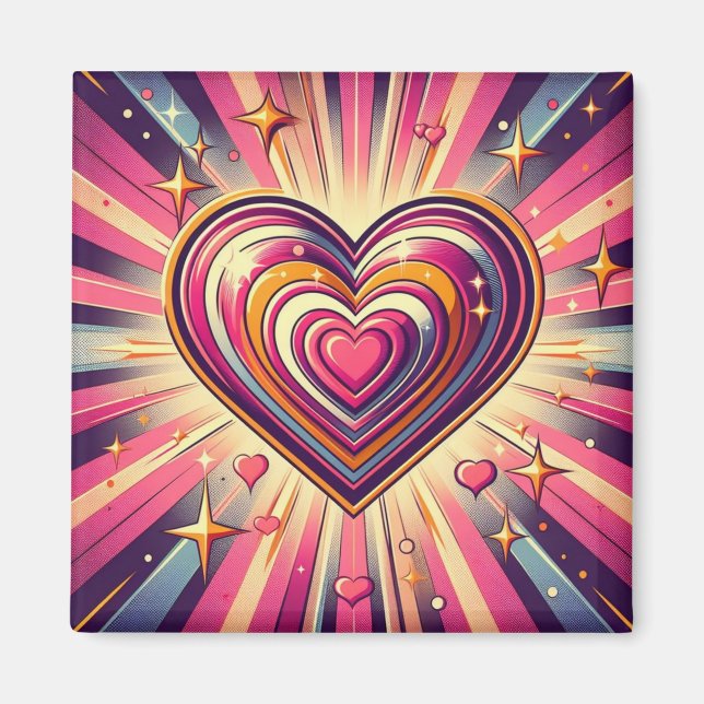 70s pop art heart/Valentines  Magnet (Front)