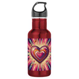 70s pop art heart/Valentine's Mug 532 Ml Water Bottle