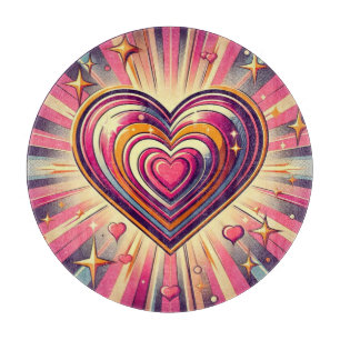 70s pop art heart/Valentine's  Mug Cutting Board