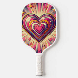 70s pop art heart/Valentine's  Mug Pickleball Paddle