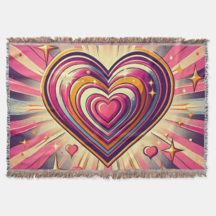 70s pop art heart/Valentine's Mug Throw Blanket