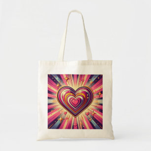 70s pop art heart/Valentines Tote Bag