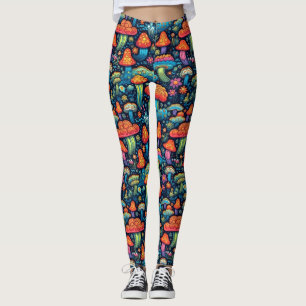 70's Psychadelic Groovy Mushrooms Leggings