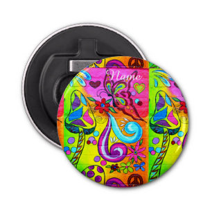 70's psychedelic colourful Thunder_Cove Bottle Opener