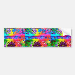 70's psychedelic design bumper sticker
