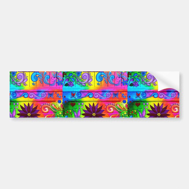 70's psychedelic design bumper sticker (Front)