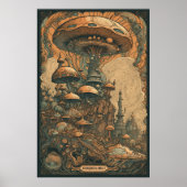 70s Psychedelic Mushroom AI Art | Retro Abstract Poster (Front)