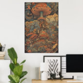 70s Psychedelic Mushroom Retro AI Art Poster (Home Office)