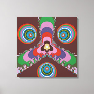 70s Psychedelic Pattern Retro Art Canvas Print