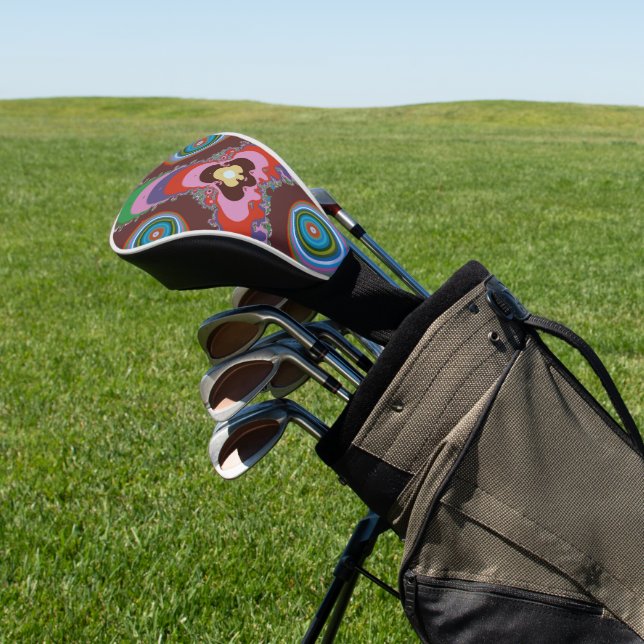 70s Psychedelic Pattern Retro Art Golf Head Cover (In Situ)