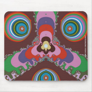 70s Psychedelic Pattern Retro Art Mouse Mat