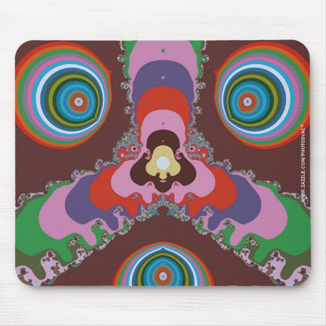 70s Psychedelic Pattern Retro Art Mouse Mat (Front)