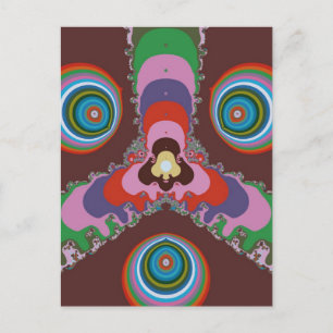 70s Psychedelic Pattern Retro Art Postcard