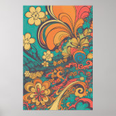 70s Psychedelic Retro Flower AI Art | Vintage  Poster (Front)