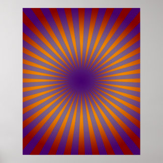 70s Purple Orange Star Burst Wall Art