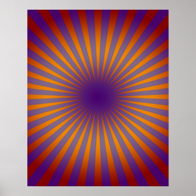 70s Purple Orange Star Burst Wall Art (Front)