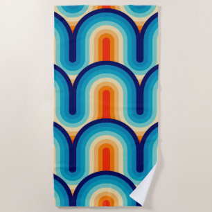 70s Rainbow Curves Beach Towel
