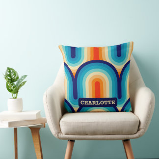 70s Rainbow Curves Cushion