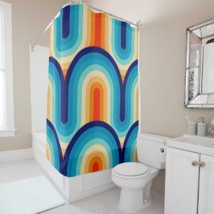 70s Rainbow Curves Shower Curtain