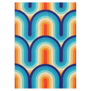 70s Rainbow Curves Tablecloth