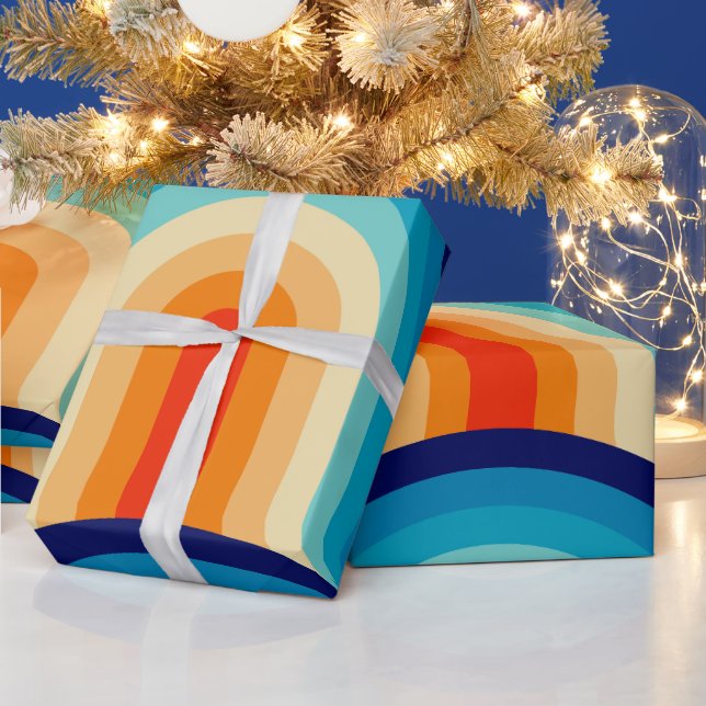 70s Rainbow Curves Wrapping Paper (Holidays)