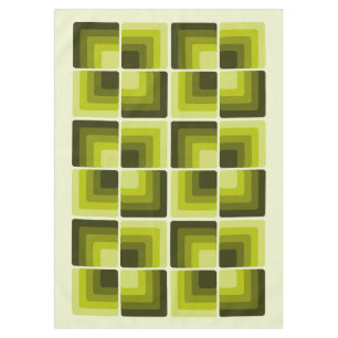 70s Rainbow Squares Monochrome Green Tablecloth