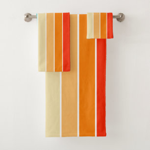 70s Rainbow Stripes Bath Towel Set