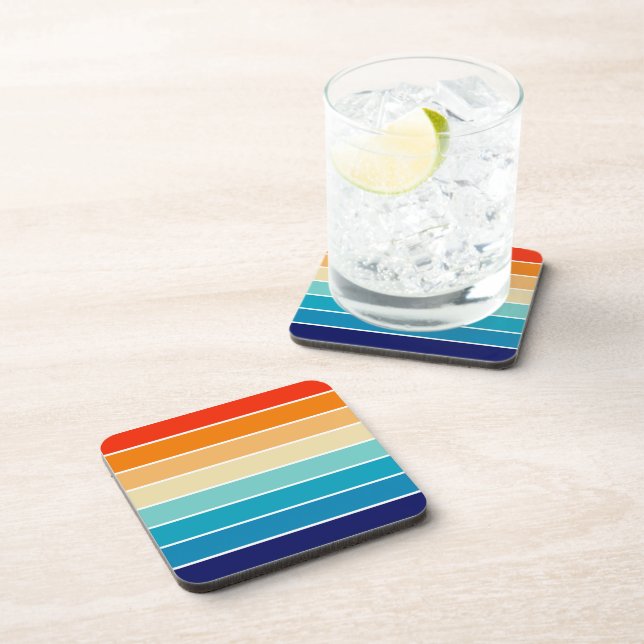 70s Rainbow Stripes Coaster (Right Side)