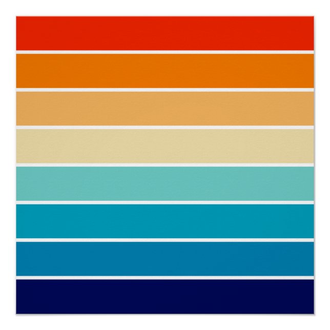 70s Rainbow Stripes Poster (Front)