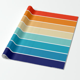 70s Rainbow Stripes Wrapping Paper