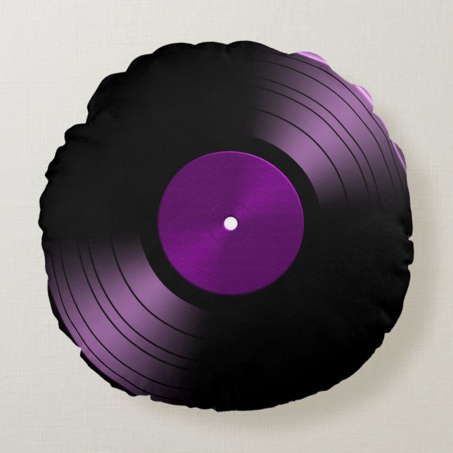 70s Record album Vinyl Round Cushion (Front)