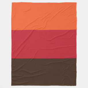 70s Retro 3 Striped Vintage Color Pattern Fleece Blanket