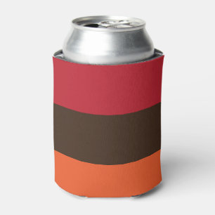 70s Retro 3 Striped Vintage Colour Pattern Can Cooler