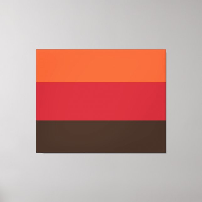 70s Retro 3 Striped Vintage Colour Pattern Canvas Print (Front)