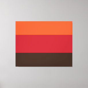 70s Retro 3 Striped Vintage Colour Pattern Canvas Print