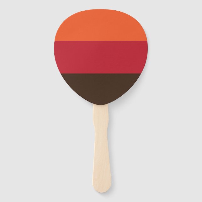 70s Retro 3 Striped Vintage Colour Pattern Hand Fan (Front)