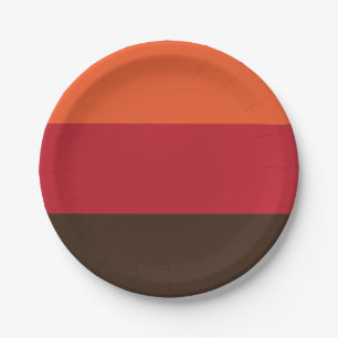 70s Retro 3 Striped Vintage Colour Pattern Paper Plate