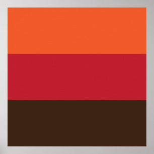 70s Retro 3 Striped Vintage Colour Pattern Poster
