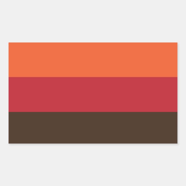 70s Retro 3 Striped Vintage Colour Pattern Rectangular Sticker (Front)
