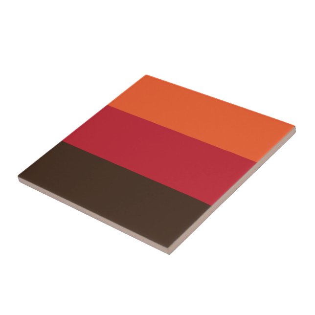 70s Retro 3 Striped Vintage Colour Pattern Tile (Side)