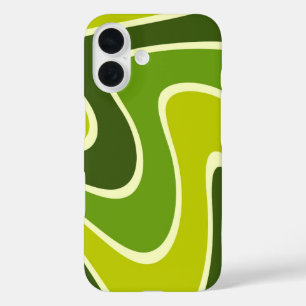 70s Retro Abstract Lava Design iPhone 16 Case