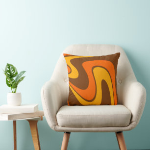 70s Retro Abstract Lava Design Cushion