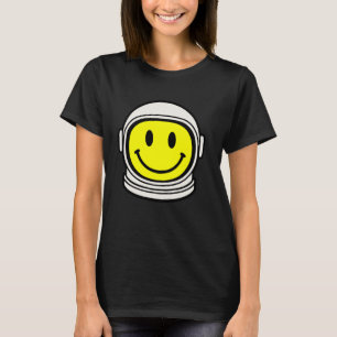 70s Retro Astronaut Yellow Smile Face Smiling Happ T-Shirt