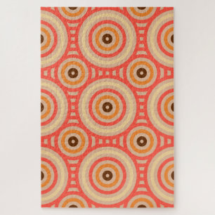 70s Retro Circular Geometric Pattern. Jigsaw Puzzle