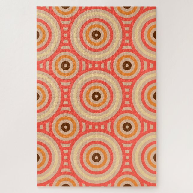 70s Retro Circular Geometric Pattern. Jigsaw Puzzle (Vertical)