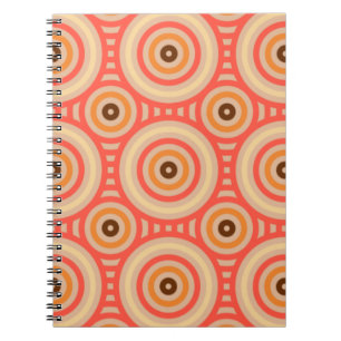 70s Retro Circular Geometric Pattern. Notebook