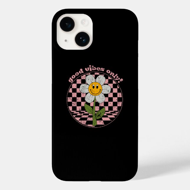 70's Retro Daisy | Good Vibes Only Case-Mate iPhone Case (Back)